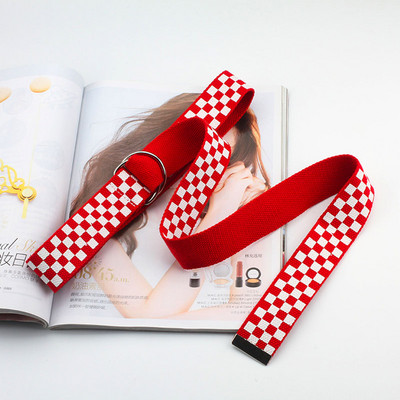 Esztétikus öv nylon vászon övek női férfiak sárga piros ceinture női divat fehér lányok fiúk aranyos harajuku kiegészítők