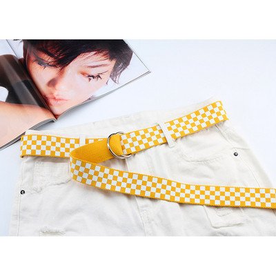 Esztétikus öv nylon vászon övek női férfiak sárga piros ceinture női divat fehér lányok fiúk aranyos harajuku kiegészítők