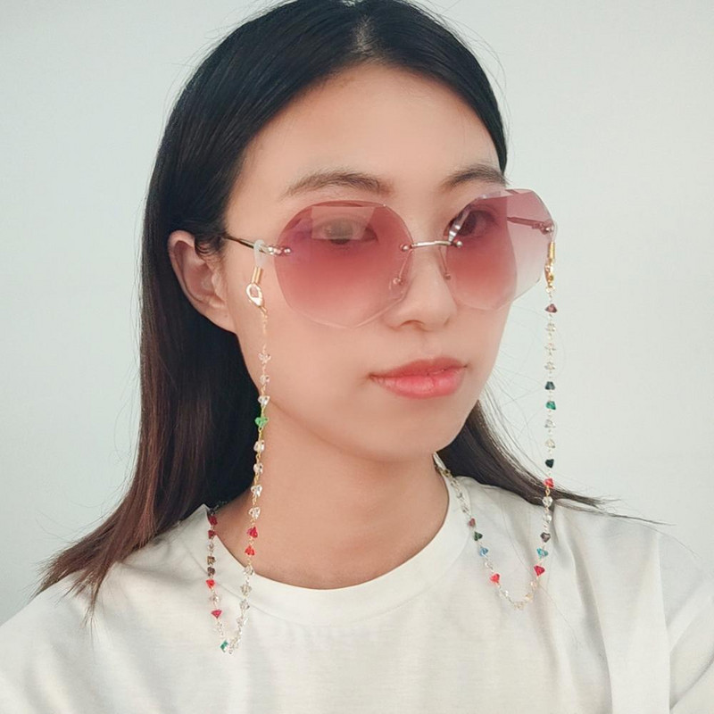 Skyrim háromszög kristálygyöngyök gyöngyökkel díszített napszemüvegek láncok női szemüvegek láncok zsinórok nyakpánt kötél szemüvegzsinór szemüvegekhez