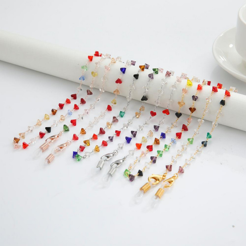 Skyrim háromszög kristálygyöngyök gyöngyökkel díszített napszemüvegek láncok női szemüvegek láncok zsinórok nyakpánt kötél szemüvegzsinór szemüvegekhez