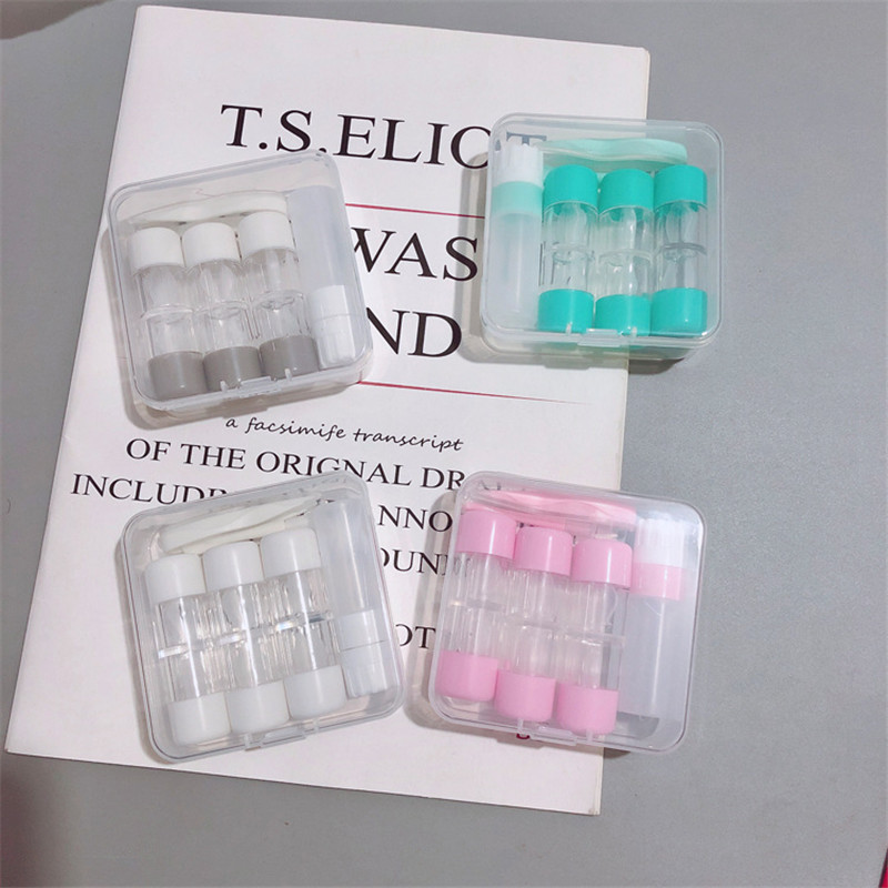 4 PC RGP kétvégű, többcsomagos kontaktlencse tok Egyszínű szépség lencse tok kontaktlencse tároló doboz ajándékba