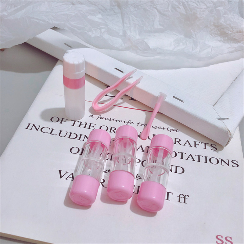 4 PC RGP kétvégű, többcsomagos kontaktlencse tok Egyszínű szépség lencse tok kontaktlencse tároló doboz ajándékba