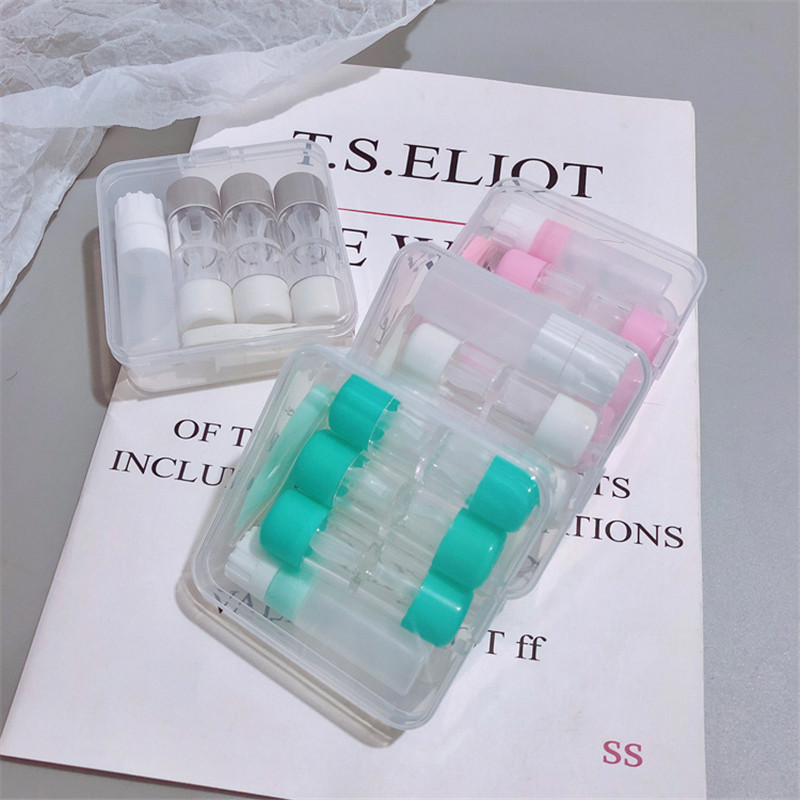 4 PC RGP kétvégű, többcsomagos kontaktlencse tok Egyszínű szépség lencse tok kontaktlencse tároló doboz ajándékba