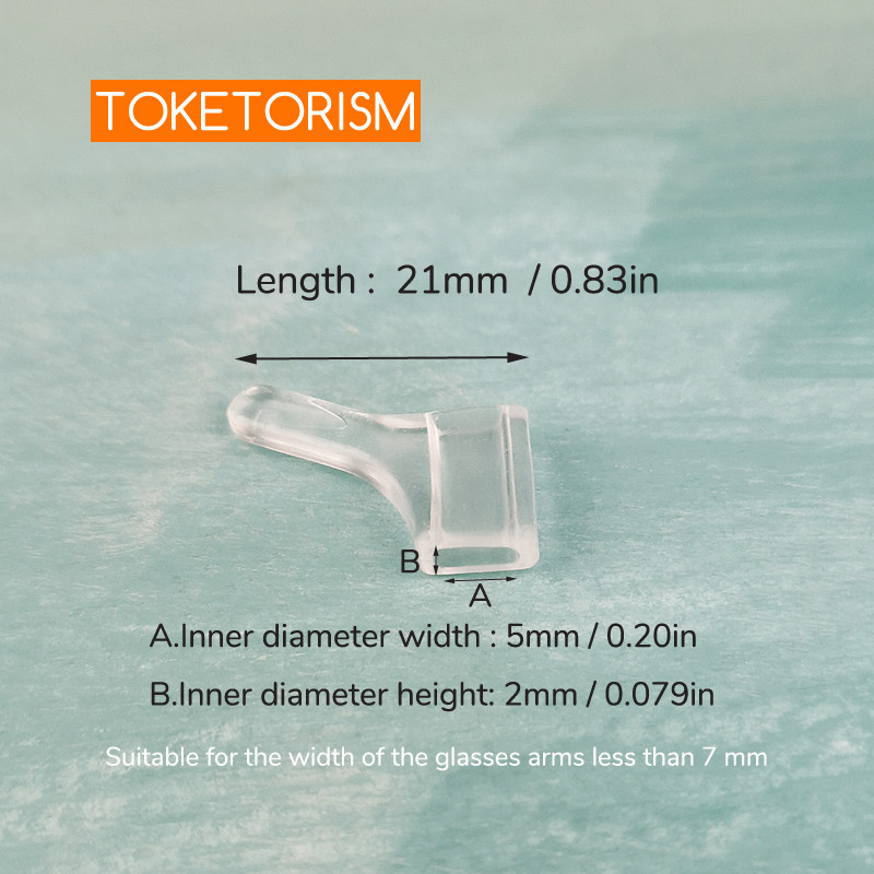 Toketorism läbipaistev silikoonist libisemisvastane kõrvakonks prillide hoidja prillide tarvikud