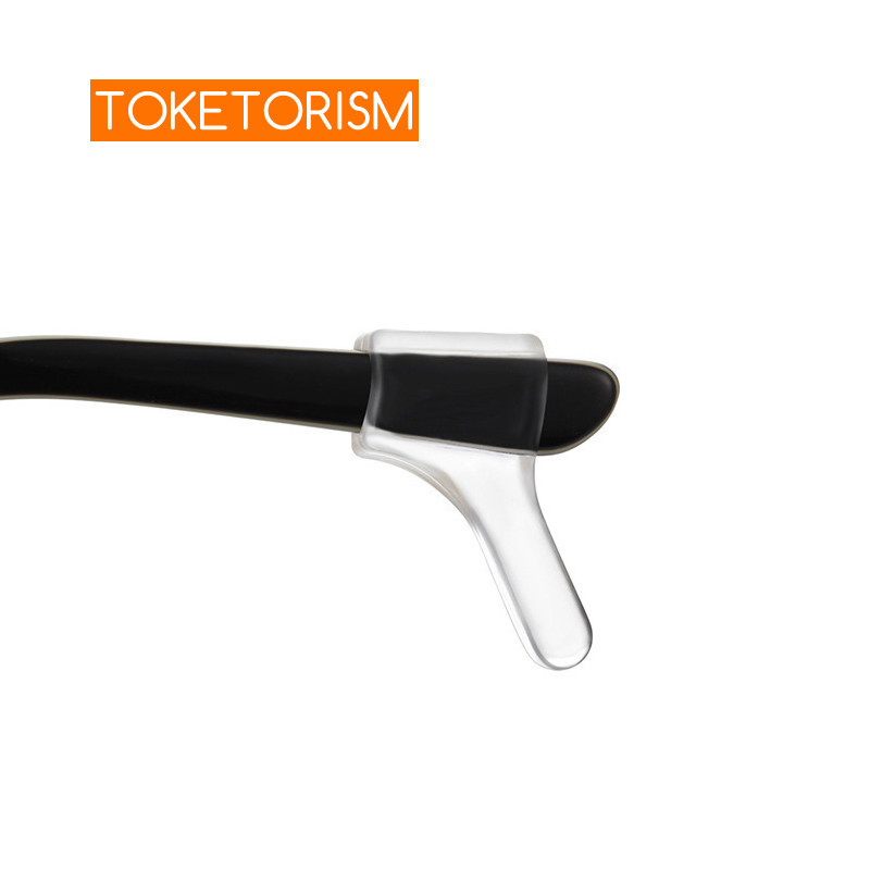 Toketorism läbipaistev silikoonist libisemisvastane kõrvakonks prillide hoidja prillide tarvikud