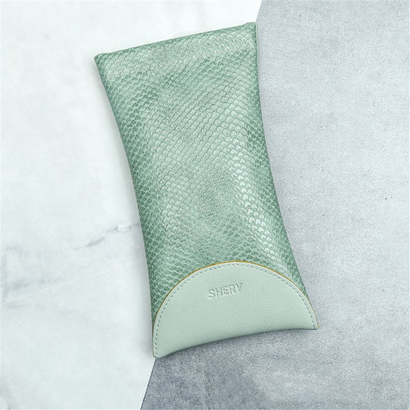 Szemüveg védőhuzat puha tasak Hordozható szemüvegdoboz szemüvegtáska PU bőr napszemüveg tok