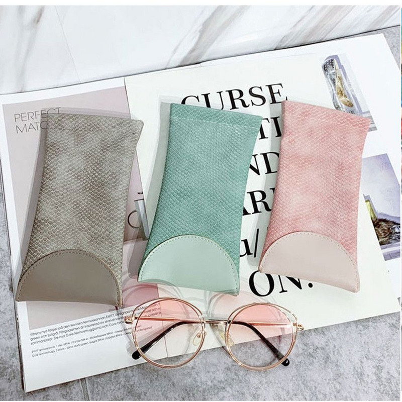 Szemüveg védőhuzat puha tasak Hordozható szemüvegdoboz szemüvegtáska PU bőr napszemüveg tok