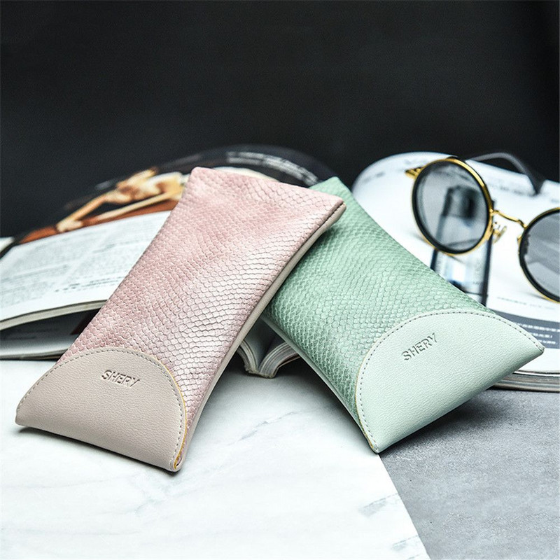 Szemüveg védőhuzat puha tasak Hordozható szemüvegdoboz szemüvegtáska PU bőr napszemüveg tok
