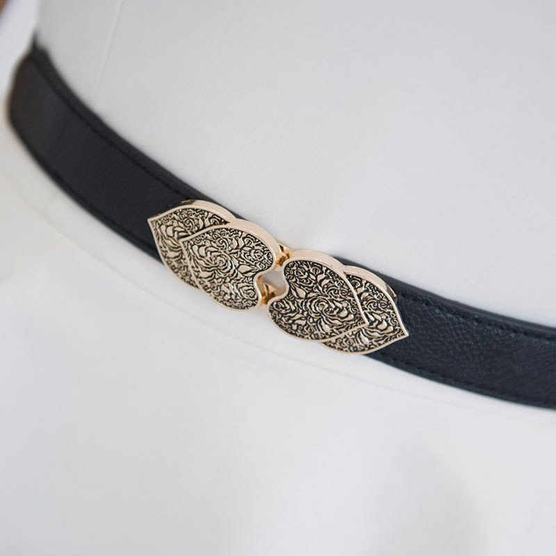 Divatos női vékony öv rugalmas ötvözet csatos derékpánt nőknek dupla szívű deréktömítés ruha pulóver ruházat kiegészítők