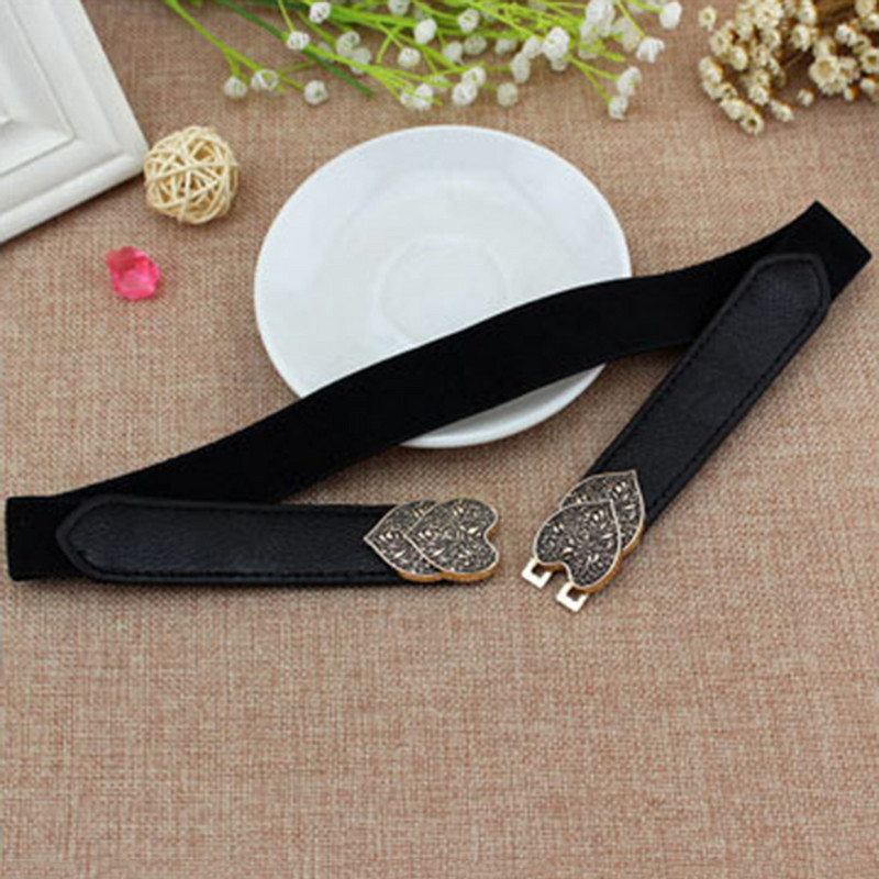 Divatos női vékony öv rugalmas ötvözet csatos derékpánt nőknek dupla szívű deréktömítés ruha pulóver ruházat kiegészítők