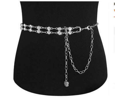 Női ruhák Rugalmas öv Divat Csillogó strassz sztreccs derékpánt Utazási parti dekoráció Nagy méretű strandöv