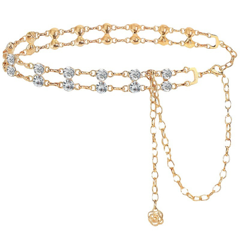 Női ruhák Rugalmas öv Divat Csillogó strassz sztreccs derékpánt Utazási parti dekoráció Nagy méretű strandöv