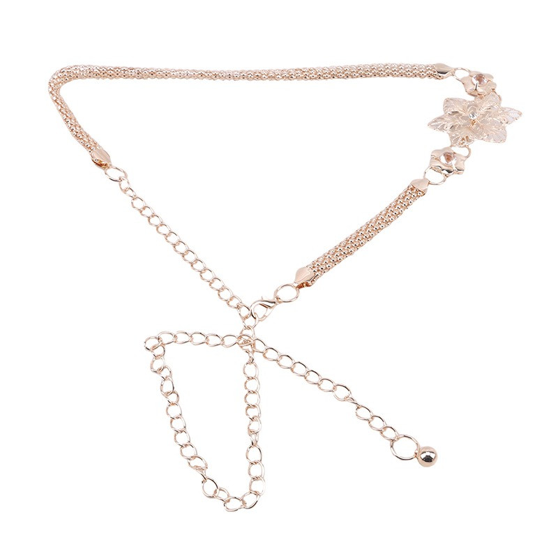 Ženski dizajnerski cvjetovi Zlatni pojas s lancem oko struka Ženska haljina Metalni zlatni pojas za sunčanje Modni ženski luksuzni pojasevi