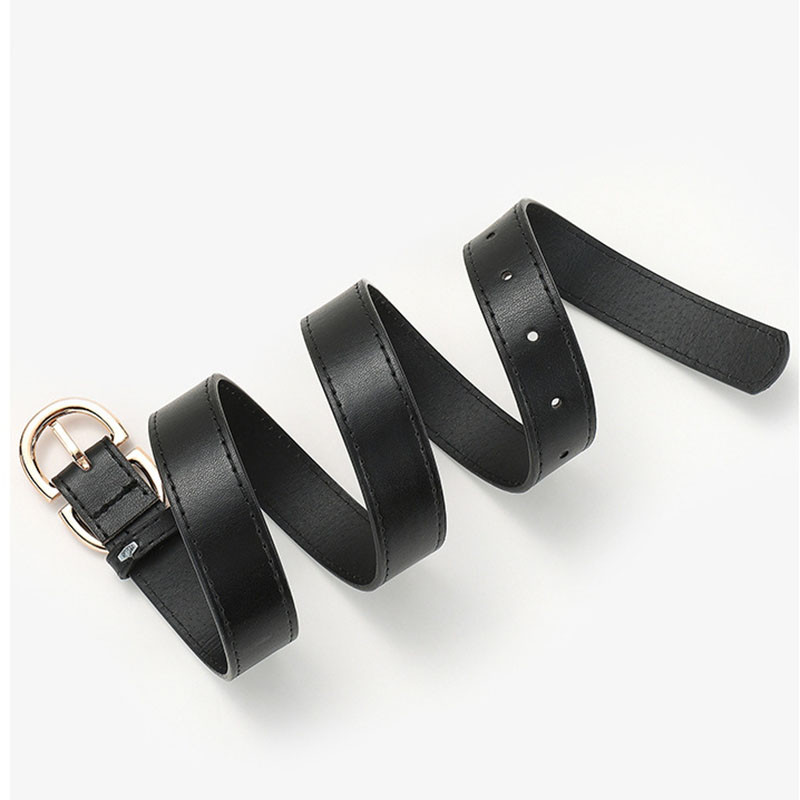 Stil de designer Simple Femei Metal D Catarama Curea de calitate din piele Pu Aliaj Catarama Talie Versatil Rochie Blugi Accesorii Stra