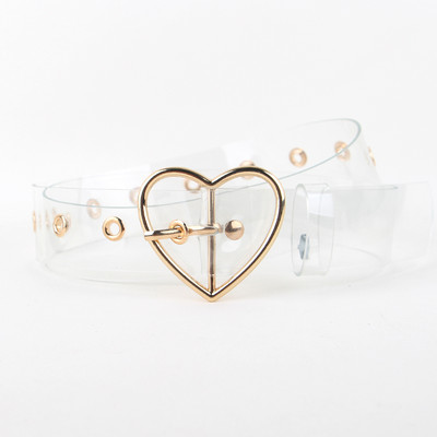 Curele de damă Design de modă, metal auriu, cu cataramă rotundă, pantaloni, curea din plastic, curea din PVC, centuri transparente transparente pentru blugi pentru femei