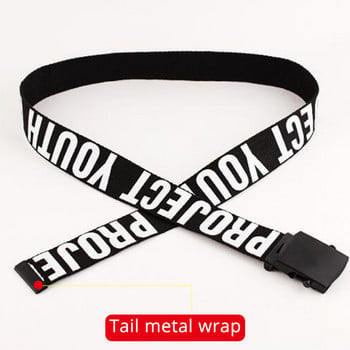 Youth Project Woman Gothic Street Punk Long Canvas Belt γράμματα με τυπωμένο βρόχο σε σχήμα ψυχικής πόρπης Τζιν ζώνες μέσης 368