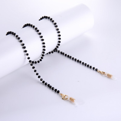 Teamer Sunčane naočale Lanci crne kristalne perle Ogrlica s naočalama Metalna užad Vješalica Maska Naočale Ogrlica Nakit Poklon