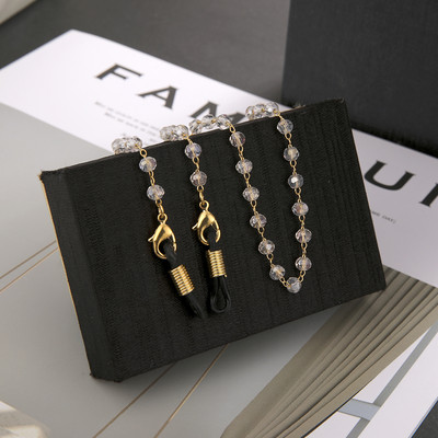 Teamer Sunčane naočale Lanci crne kristalne perle Ogrlica s naočalama Metalna užad Vješalica Maska Naočale Ogrlica Nakit Poklon