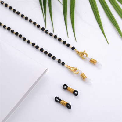 Teamer Sunčane naočale Lanci crne kristalne perle Ogrlica s naočalama Metalna užad Vješalica Maska Naočale Ogrlica Nakit Poklon