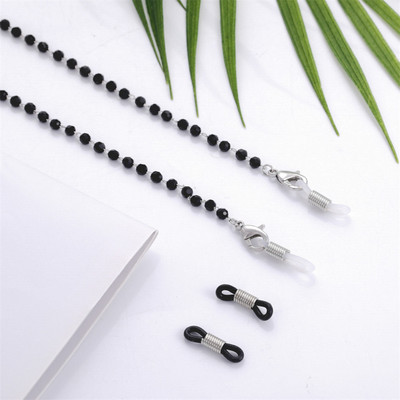 Teamer Sunčane naočale Lanci crne kristalne perle Ogrlica s naočalama Metalna užad Vješalica Maska Naočale Ogrlica Nakit Poklon