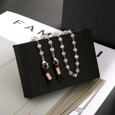 Teamer Sunčane naočale Lanci crne kristalne perle Ogrlica s naočalama Metalna užad Vješalica Maska Naočale Ogrlica Nakit Poklon