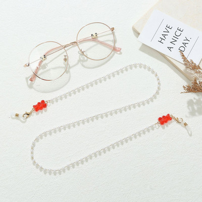 Jelly Bear szemüvegek lánctartó gyöngyutánzat gyöngyös divatos női alkalmi napszemüvegek kiegészítő nyaklánc ajándék maszk akasztó kötél