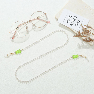 Jelly Bear szemüvegek lánctartó gyöngyutánzat gyöngyös divatos női alkalmi napszemüvegek kiegészítő nyaklánc ajándék maszk akasztó kötél