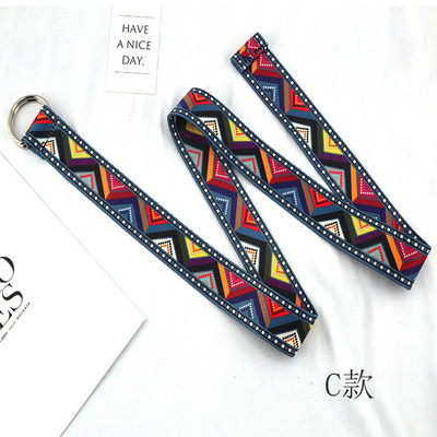 NovoUnisex remeni od najlonske platnene tkanine s dvostrukim D prstenom, kopčom, dugim remenčićem oko struka, s printom, ženske traperice, ležerna studentska haljina