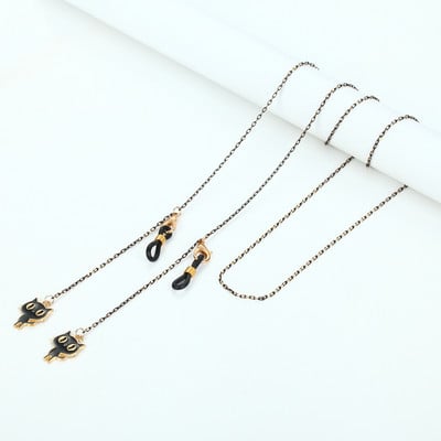 73 cm fekete arany maszk szemüveglánc női macska hold csillag korona medál napszemüveg láncok csúszásgátló lógó nyak szemüveg pántok