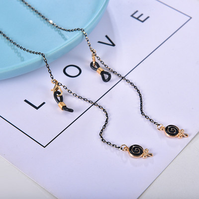 73 cm fekete arany maszk szemüveglánc női macska hold csillag korona medál napszemüveg láncok csúszásgátló lógó nyak szemüveg pántok