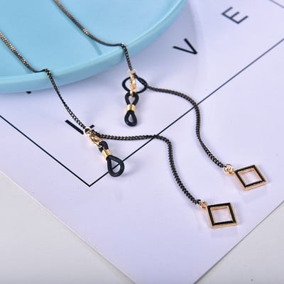 73 cm fekete arany maszk szemüveglánc női macska hold csillag korona medál napszemüveg láncok csúszásgátló lógó nyak szemüveg pántok