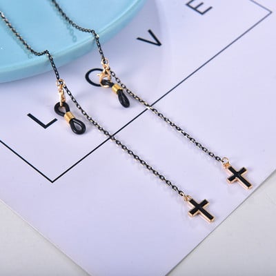 73 cm fekete arany maszk szemüveglánc női macska hold csillag korona medál napszemüveg láncok csúszásgátló lógó nyak szemüveg pántok