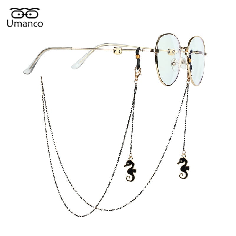 73 cm fekete arany maszk szemüveglánc női macska hold csillag korona medál napszemüveg láncok csúszásgátló lógó nyak szemüveg pántok