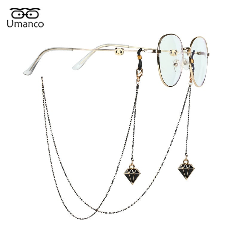 73 cm fekete arany maszk szemüveglánc női macska hold csillag korona medál napszemüveg láncok csúszásgátló lógó nyak szemüveg pántok