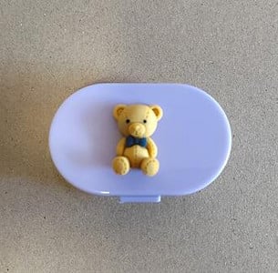 Χαριτωμένη πολύχρωμη Gentleman Little Bowknot Bear Φορητή θήκη φακών επαφής για γυναίκες Κιτ δώρου με κουτί φακών επαφής καθρέφτη