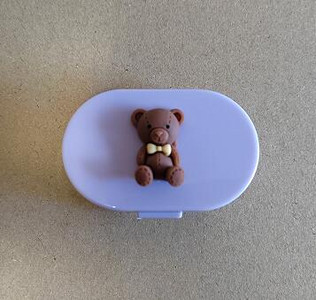 Χαριτωμένη πολύχρωμη Gentleman Little Bowknot Bear Φορητή θήκη φακών επαφής για γυναίκες Κιτ δώρου με κουτί φακών επαφής καθρέφτη