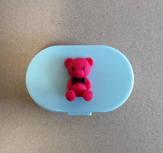 Χαριτωμένη πολύχρωμη Gentleman Little Bowknot Bear Φορητή θήκη φακών επαφής για γυναίκες Κιτ δώρου με κουτί φακών επαφής καθρέφτη