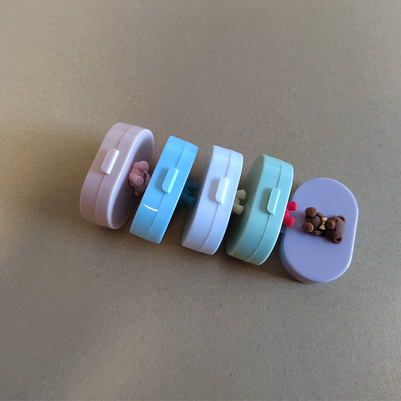 Χαριτωμένη πολύχρωμη Gentleman Little Bowknot Bear Φορητή θήκη φακών επαφής για γυναίκες Κιτ δώρου με κουτί φακών επαφής καθρέφτη