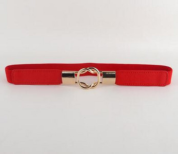 Nemokamas pristatymas Mados moteriškas diržas elastinis juosmuo Auksinis apskritimas Sagtis Maži diržai Raudoni Ploni Cummerbund Moteriškas dirželis Rudas