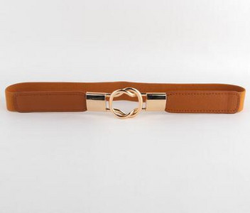 Nemokamas pristatymas Mados moteriškas diržas elastinis juosmuo Auksinis apskritimas Sagtis Maži diržai Raudoni Ploni Cummerbund Moteriškas dirželis Rudas