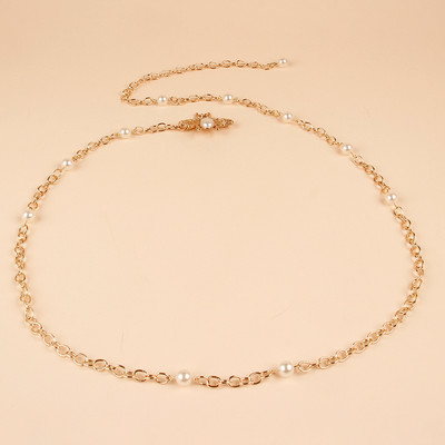 1PC Moda femeie cu perle centură talie elegantă talie lanț cu centură subțire rochie curea femeilor rochie decorare articole de îmbrăcăminte