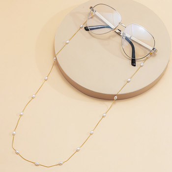 2021 Проста верижка за очила с имитация на перлени мъниста Верига за слънчеви очила Анти-изгубена държач за верига за очила за унисекс бижута