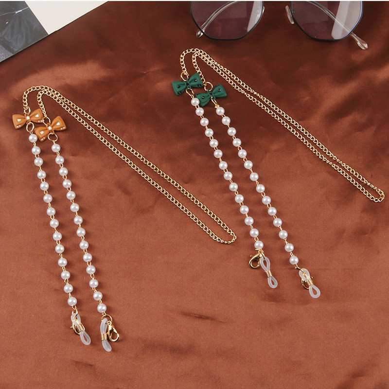 Prillikett Uus mood Mask Rippuv nöör Täht Pärl Süda Vibu Prillide ketid Metallist Päikeseprillid Paelad Naiste Maski kett