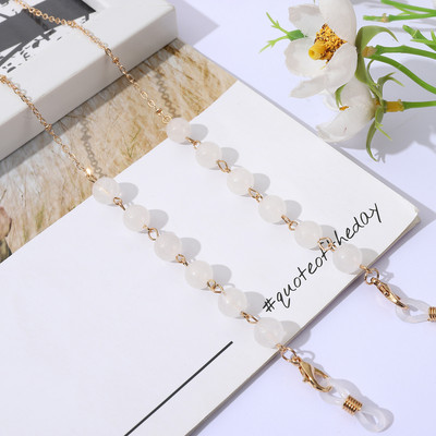 Mărgele de piatră naturală Lanț pentru ochelari de modă Agat anti-alunecare Snur pentru ochelari de soare Suport pentru ochelari de lectură Lanț pentru mască pentru unisex