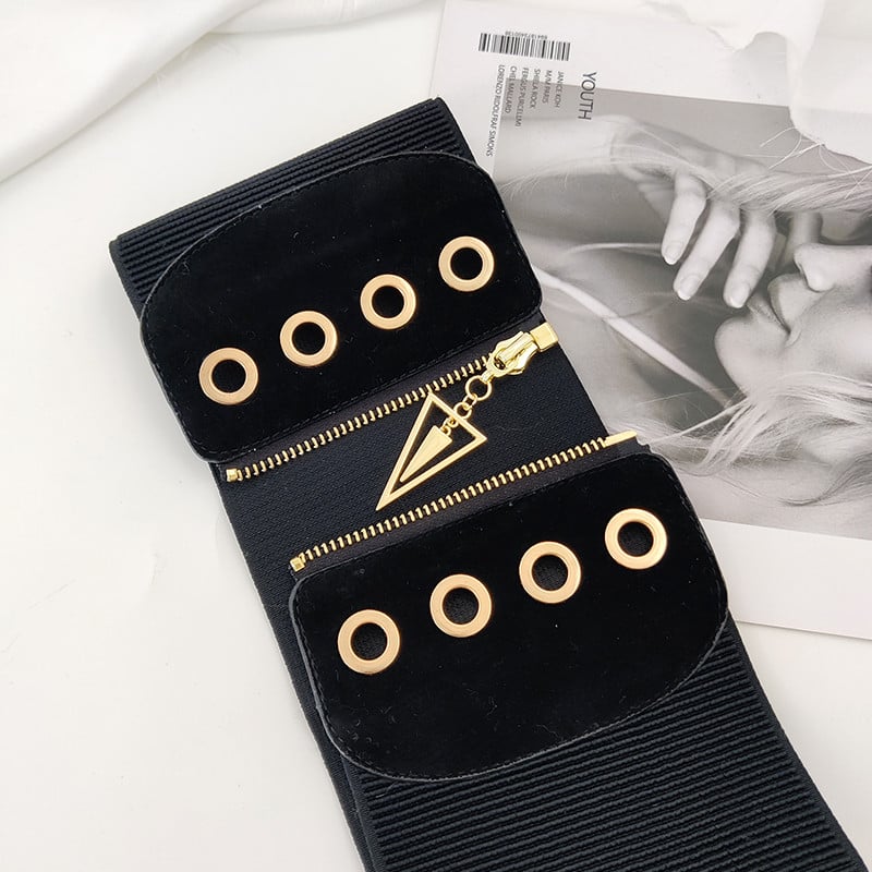 Rochie cu centură pentru femei de mărime mare, talie feminină, curea extensibilă, centuri de designer pentru femei, corset negru punk de înaltă calitate