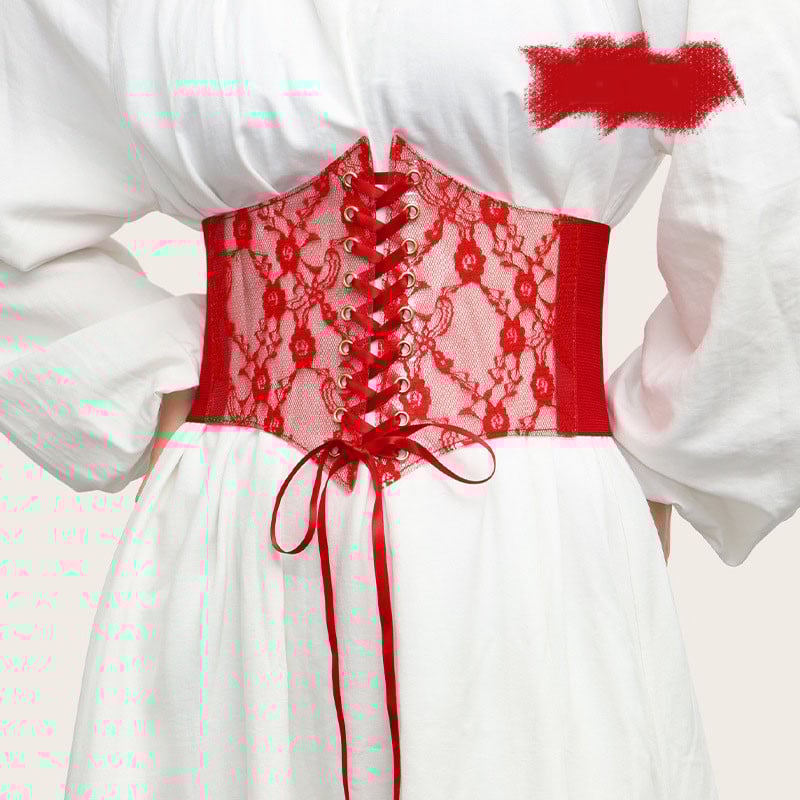 Roosa trükitud pitskorsett, mood vabaaja laia vööga luksuslik disain kvaliteetse kaubamärgiga naiste vöö gooti Korea elastsed rakmed