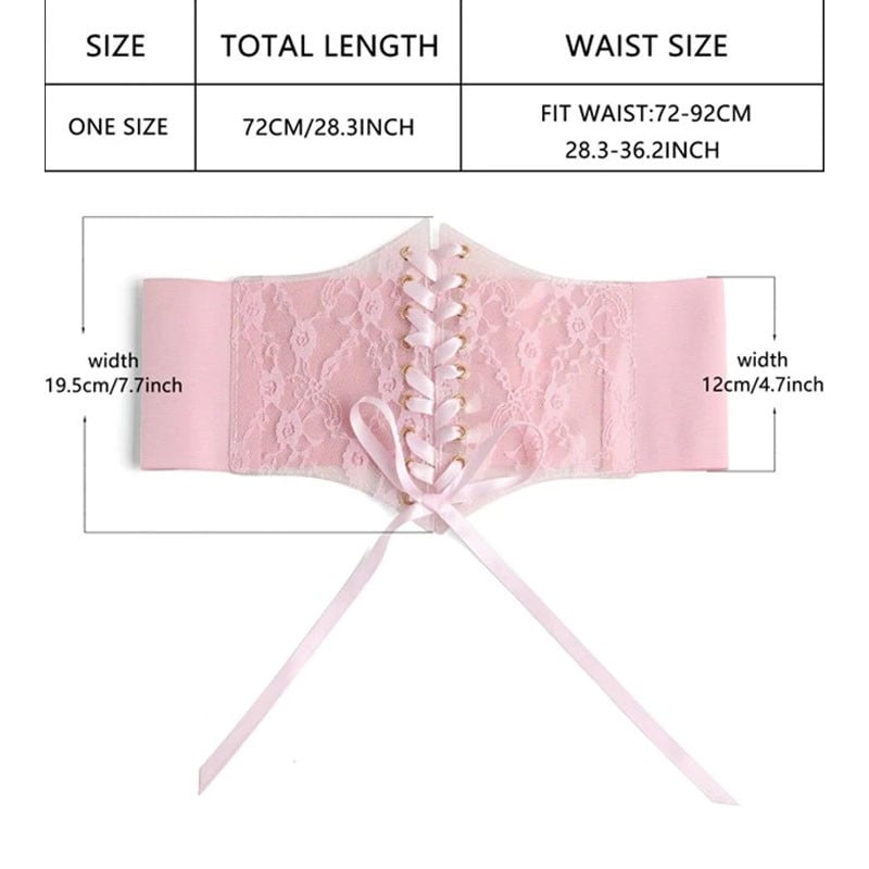 Roosa trükitud pitskorsett, mood vabaaja laia vööga luksuslik disain kvaliteetse kaubamärgiga naiste vöö gooti Korea elastsed rakmed