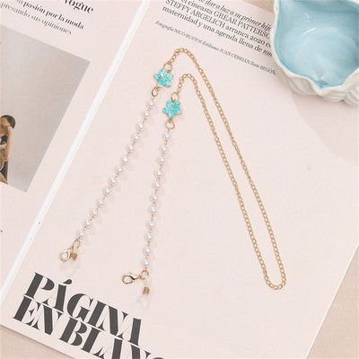 Csúszásgátló nyakpánt Gyöngy virág maszk lánc napszemüveg láncszemüveg lánc zsinór