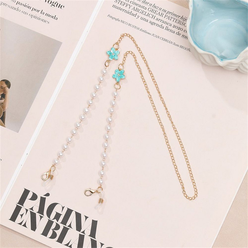 Csúszásgátló nyakpánt Gyöngy virág maszk lánc napszemüveg láncszemüveg lánc zsinór