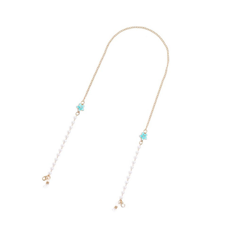 Csúszásgátló nyakpánt Gyöngy virág maszk lánc napszemüveg láncszemüveg lánc zsinór